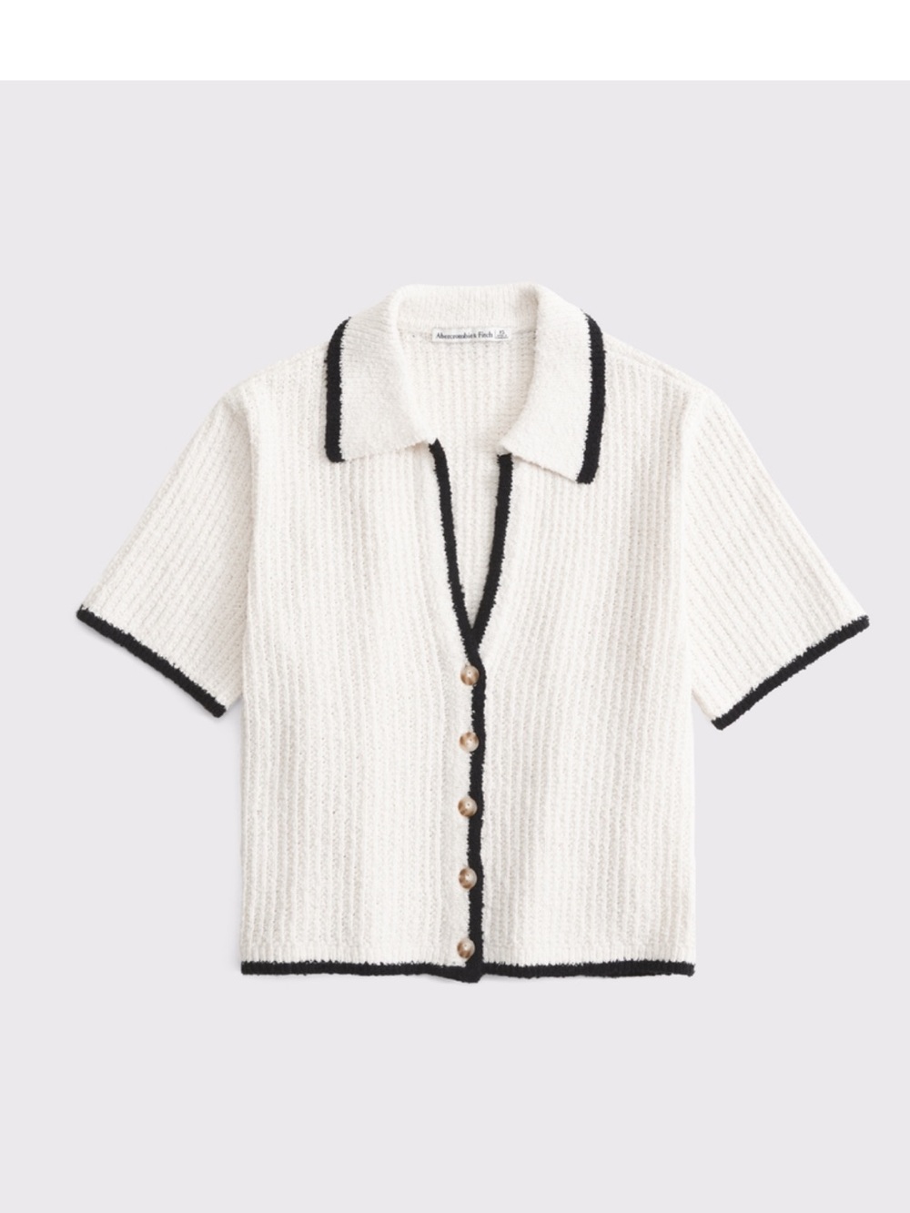 Abercrombie Short Sleeve Crochet Style Polo Shirt